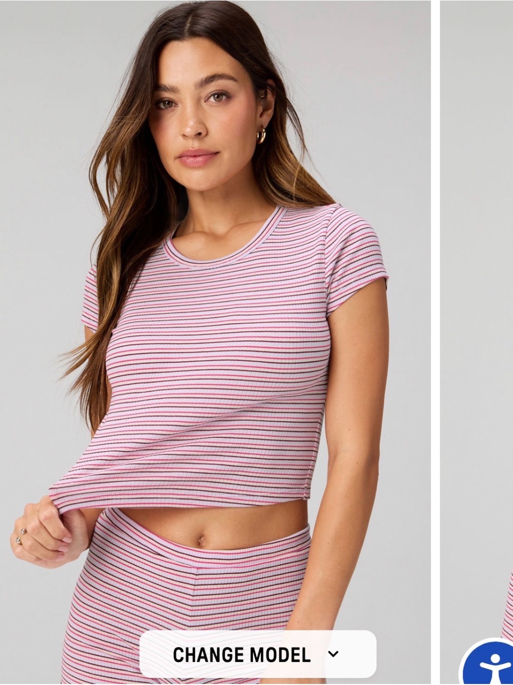 Fabletics Modal Rib Cropped Short-Sleeve Tee and shorts set